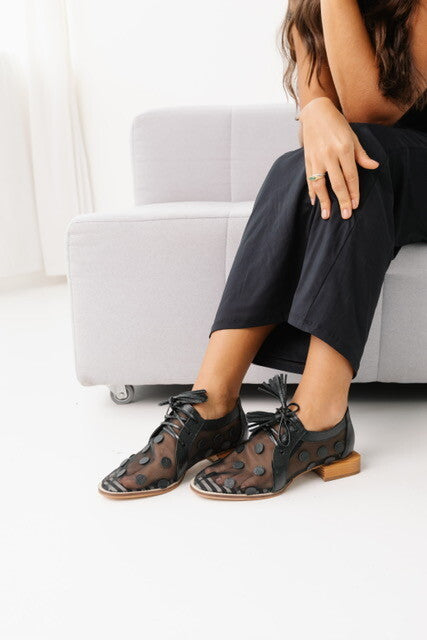 Sapato Feminino Couro e Tela Áustria