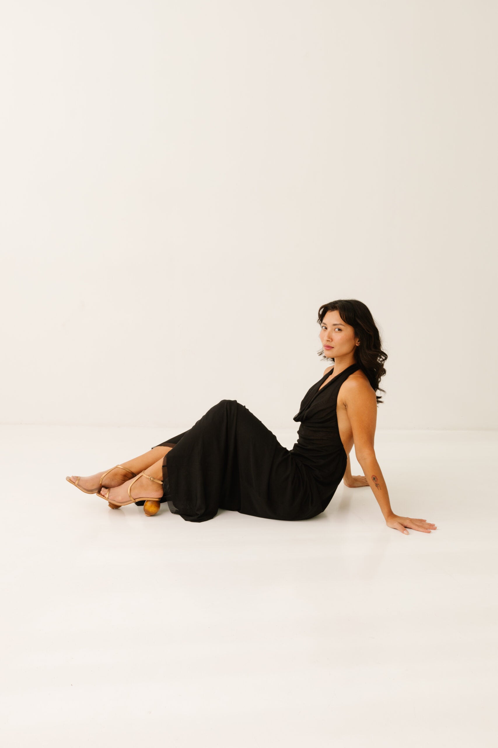 Sandália Luiza Couro e Tela Transparente