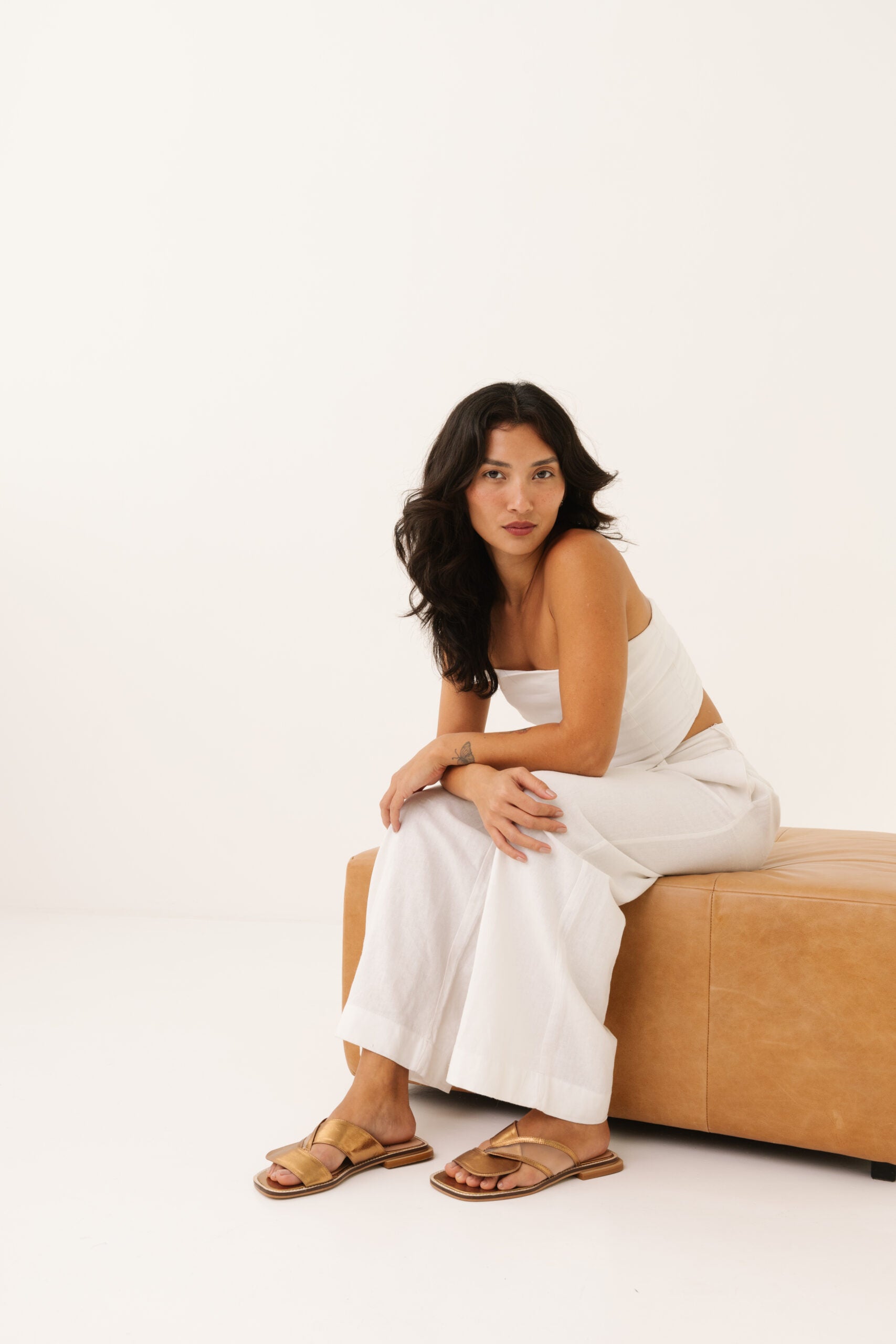 Rasteira Feminina em Couro e Tela El Camino